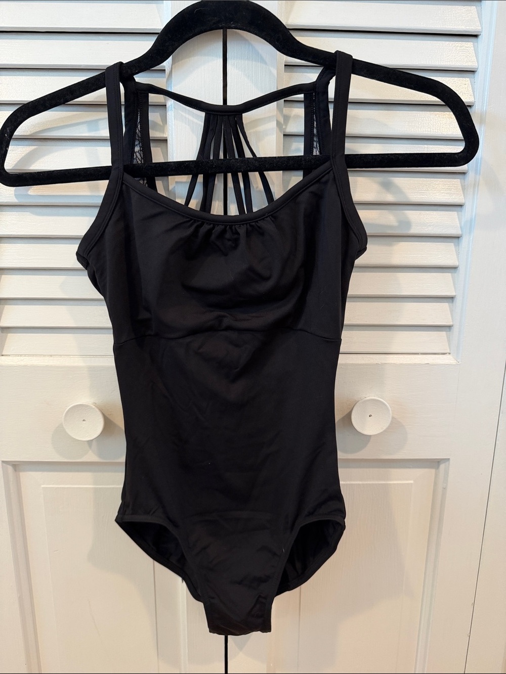 Mirella Women’s Strappy Dance Leotard/Bodysuit - Petite Black